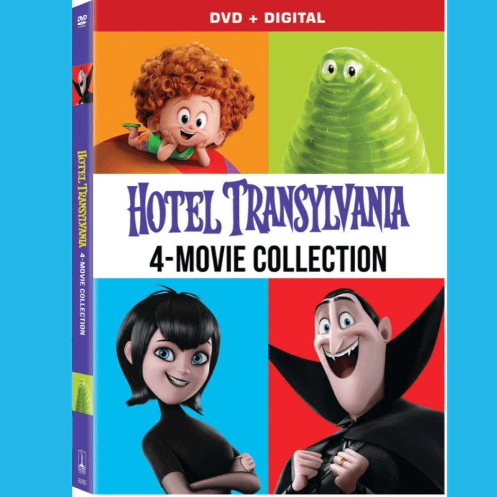 HOTEL TRANSYLVANIA 4 MOVIE COLLECTION When Van Helsing’s mysterious invention, the “Monsterfication Ray," goes haywire, Drac and his monster pals are all transformed into humans, and Johnny becomes a monster! In their new mismatched bodies, Drac, stripped of his powers, and an exuberant Johnny, loving life as a monster, must team up and race across the globe to find a cure before it’s too late, and before they drive each other crazy.
Multi-feature:
Join Drac, Mavis, and all of your favorite monsters for fun and adventure in their lavish five-stake resort, on the high seas, and as they are transformed into humans. This 4-film family-friendly monster franchise bundles hilarious comedy and exciting adventure.